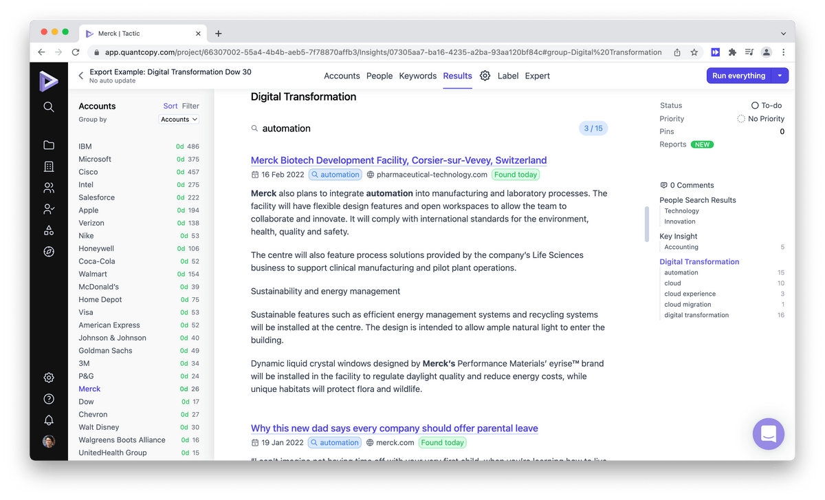 See the spread of digital transformation topics using the table of contents on the right hand sidebar